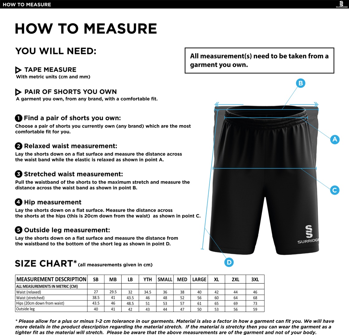 Stacksteads CC - Ripstop Short - Size Guide