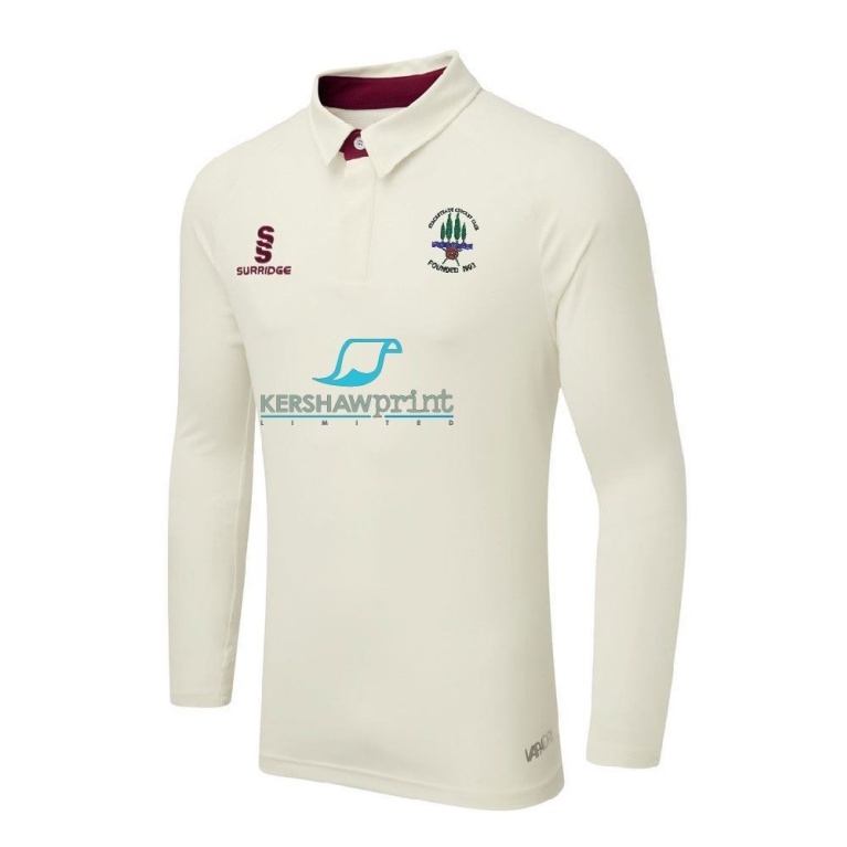 Stacksteads CC - Ergo Long Sleeve Maroon Trim Shirt